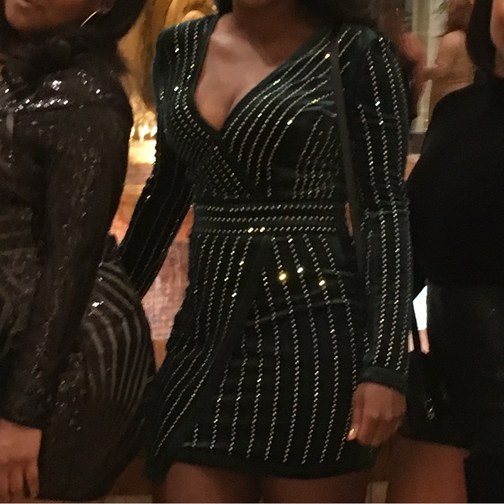 Green Suede Bling  New Years or Event Dress